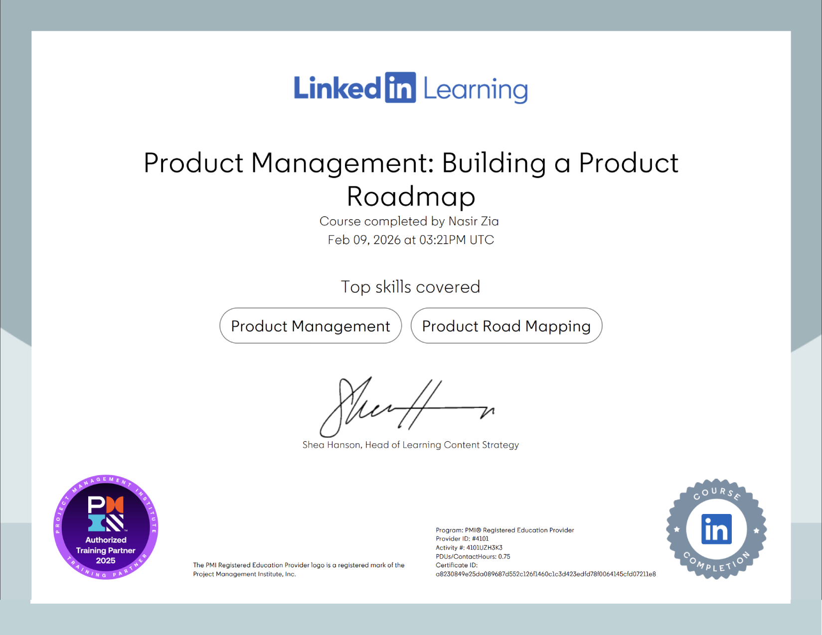 Nasir Zia certification 9